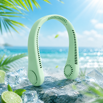 ⚡ FreshHalo Turbo Breeze Neck Fan|Instant cooling, hands-free life 🔋