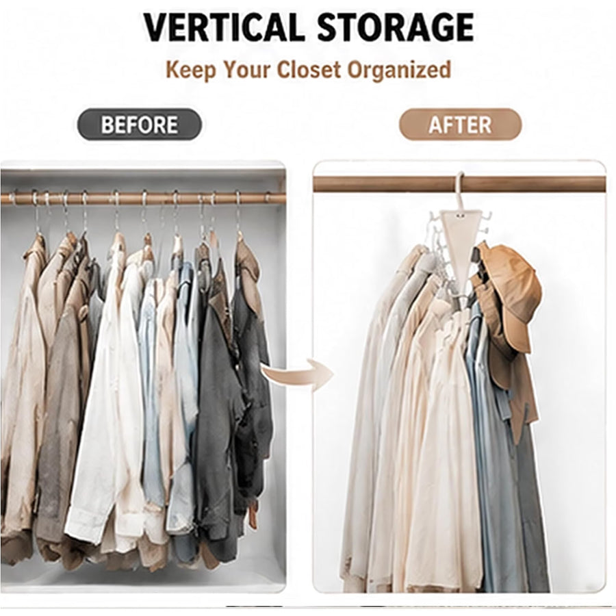 Product illustration of a V-shaped closet organizer
