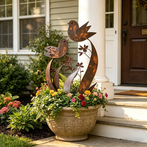 🦋🦋2026 Mother's Day Gifts 50% Off--💖🎁Bird & Wildflower Metal Garden Stake