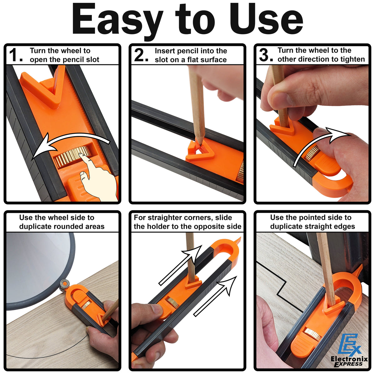 Edge & Corner Duplicator Scribe Tool for DIY Renovation, Woodworking, Tiling and Carpeting