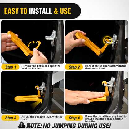 Running Board Car Door Step for Roof Access Universal Car Step Hook for Roof SUV Trucks Folding Aluminum Alloy Vehicle Door Latch Step Pedal With Glass Breaker Safety Hammer, Max Load 400lbs, 2 Pack Yellow
