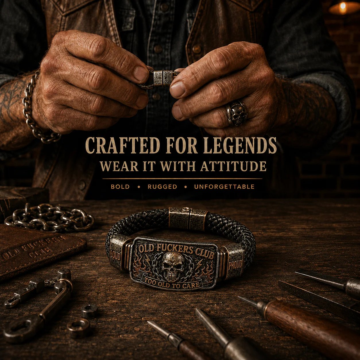 ☠️ Old Fuckers Club | Wild Freedom 2026 Limited Edition Skull Bracelet