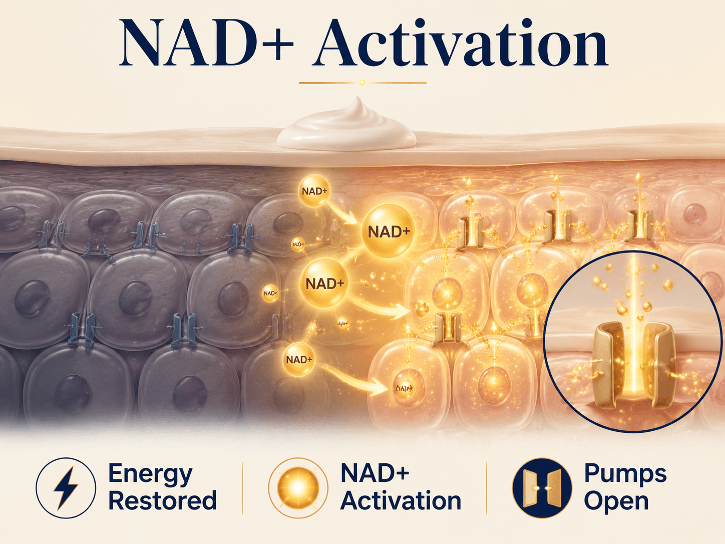 NAD+ activation mechanism