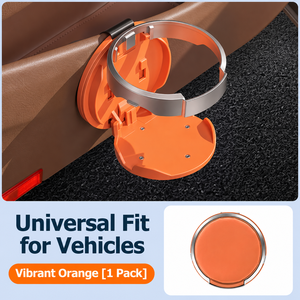 🚗Universal Foldable Car Cup Holder with Hook – Space-Saving Drink & Bottle Holder