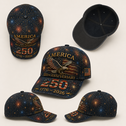 🇺🇸 America 250th Anniversary Eagle Embroidered Cap