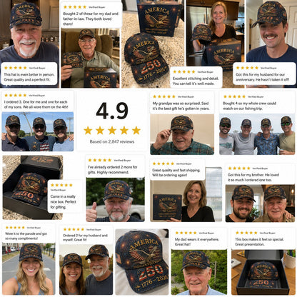 🇺🇸 America 250th Anniversary Eagle Embroidered Cap