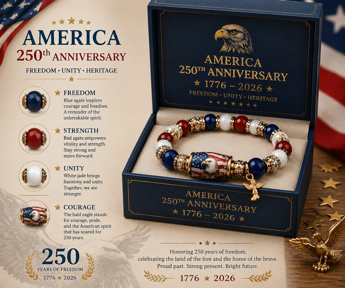 🔥 Hot Sale 49% OFF 🇺🇸 Celebrate Freedom & Honor 💎 | USA 250th Anniversary Limited Edition Collection ✨