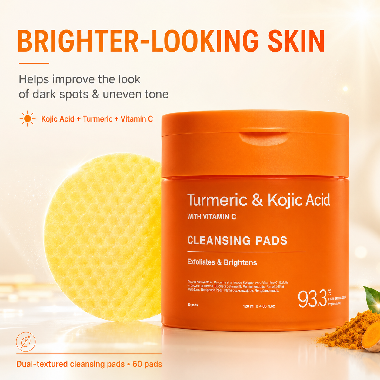 🌟 GlowErase Kojic Turmeric Radiance Pads
