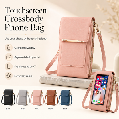TopSpire® Simple and elegant women's touchscreen crossbody phone wallet