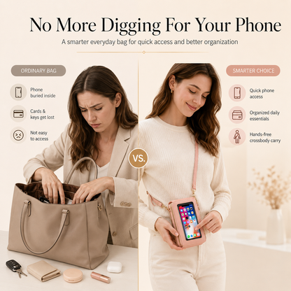TopSpire® Simple and elegant women's touchscreen crossbody phone wallet