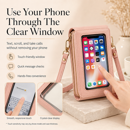 TopSpire® Simple and elegant women's touchscreen crossbody phone wallet