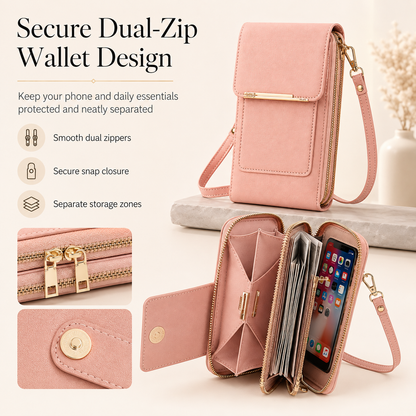 TopSpire® Simple and elegant women's touchscreen crossbody phone wallet