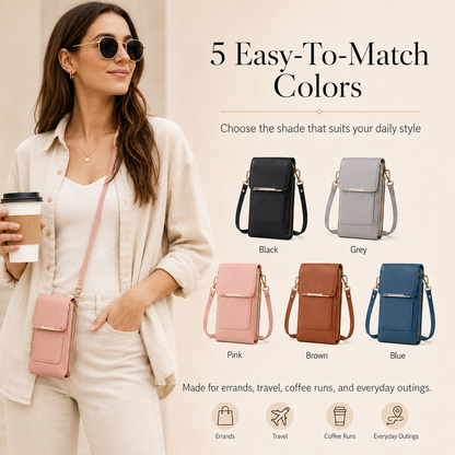 TopSpire® Simple and elegant women's touchscreen crossbody phone wallet