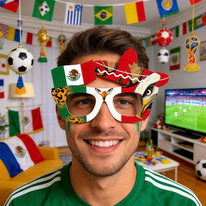 World Cup flag glasses, fan cheering props, football match decorations, mascot glasses frames