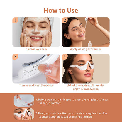 Microcurrent eye massager, eye beauty device, eye cream import device