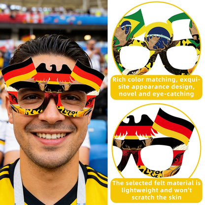 World Cup flag glasses, fan cheering props, football match decorations, mascot glasses frames