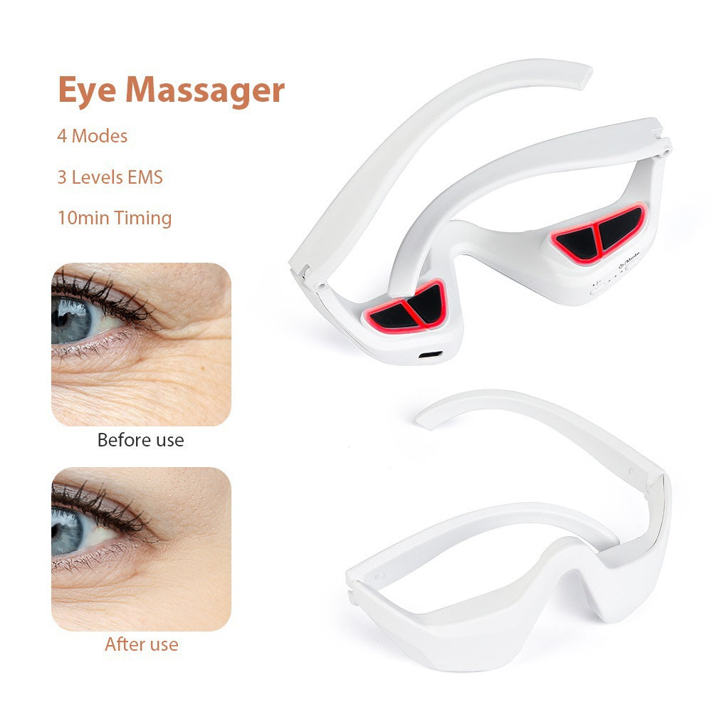 Microcurrent eye massager, eye beauty device, eye cream import device