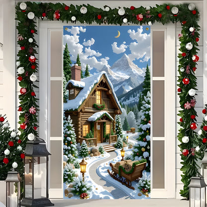 🎄 Christmas Door Cover – Festive Holiday Door Decoration