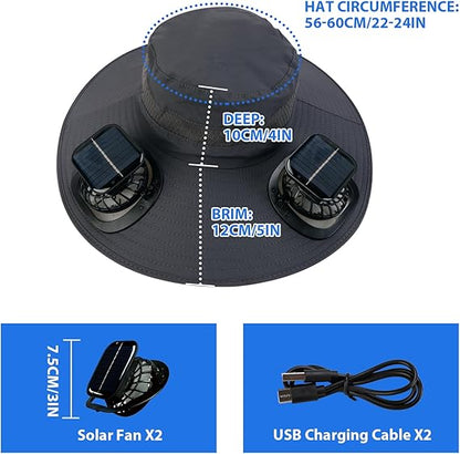 🔥Summer Hot Sale 49% OFF⚡2026 New Ultralight Solar Fan Sun Hat🎁Lighter Than a Baseball!⚾(Only 11oz)