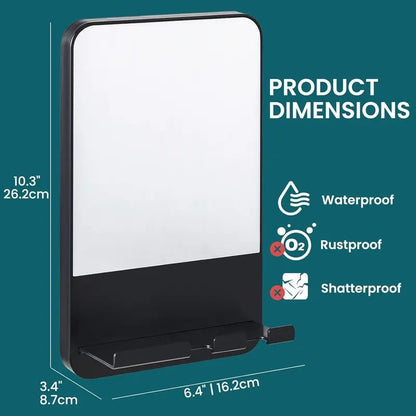 ✨Fogless Shower Mirror, Anti-Fog with Razor Holder