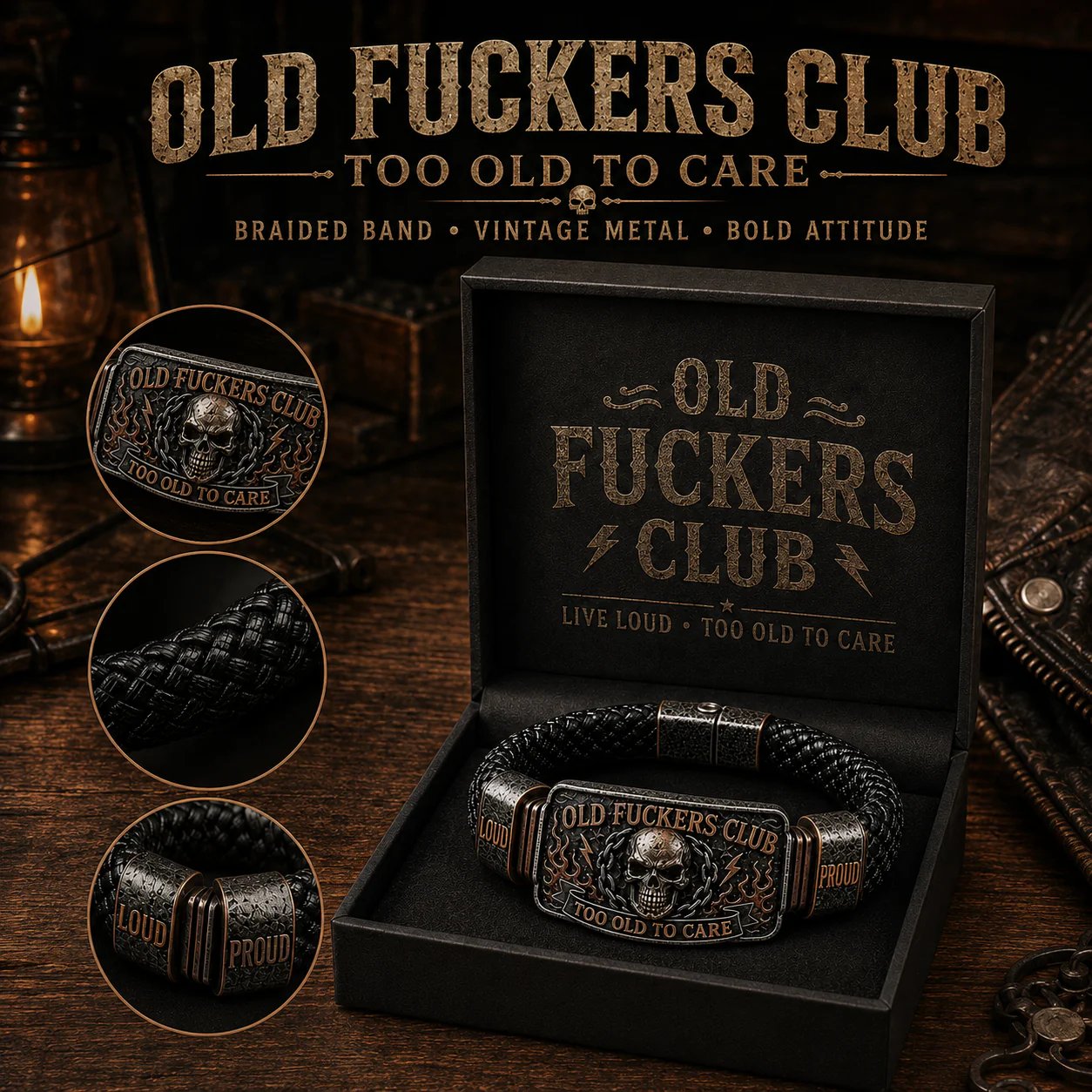 ☠️ Old Fuckers Club | Wild Freedom 2026 Limited Edition Skull Bracelet