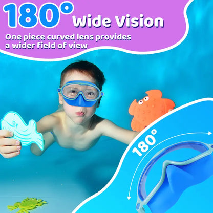 Kids Swim Goggles – Anti-Fog UV Protection Swimming Goggles with Nose Cover