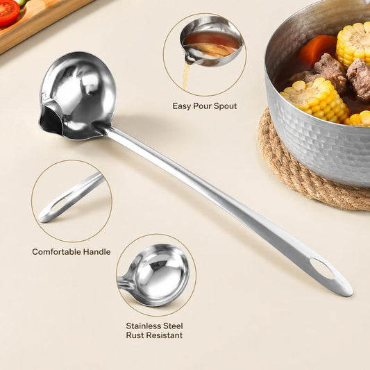 🍲 Stainless Steel Oil Separator Spoon – Scoop, Separate & Serve