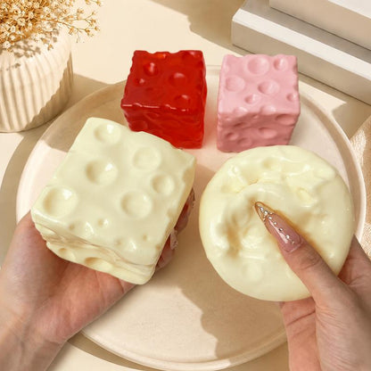 🧀Cheese Cube Squishy Toy – Soft Squeeze Toy