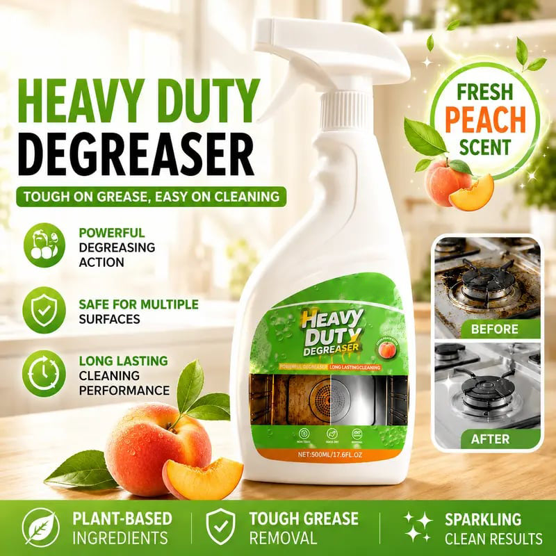 Heavy Duty Kitchen Degreaser Spray 500ml – Powerful Grease & Oil Remover for Stove, Oven, Countertops & Range Hoods