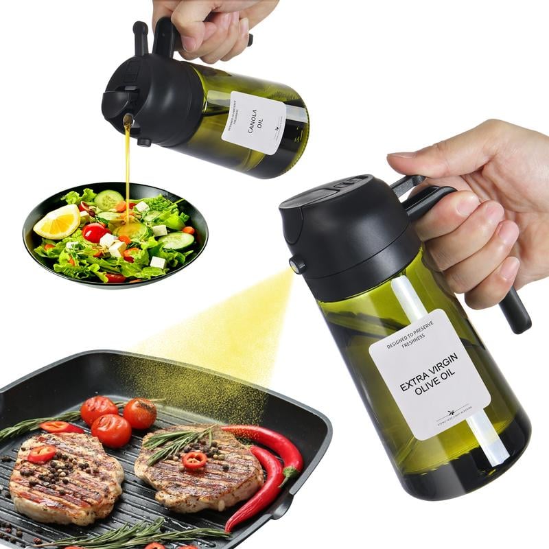 🎁HOT SALE💕2 in 1 Glass Oil Sprayer & Dispenser🔥