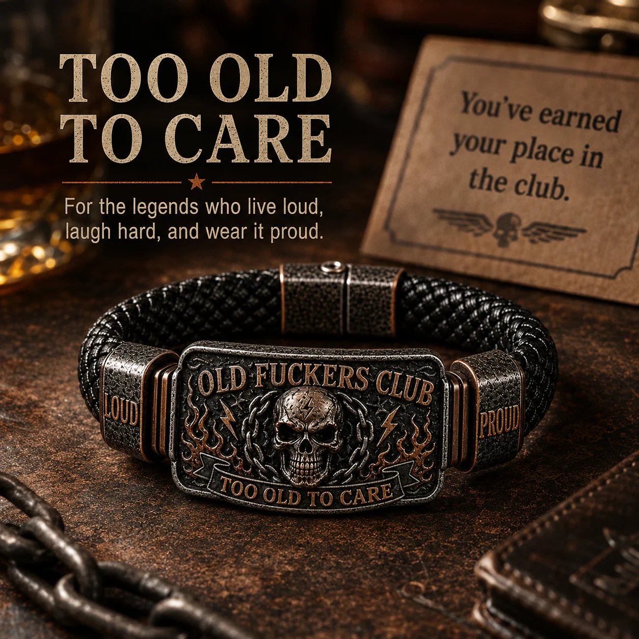 ☠️ Old Fuckers Club | Wild Freedom 2026 Limited Edition Skull Bracelet