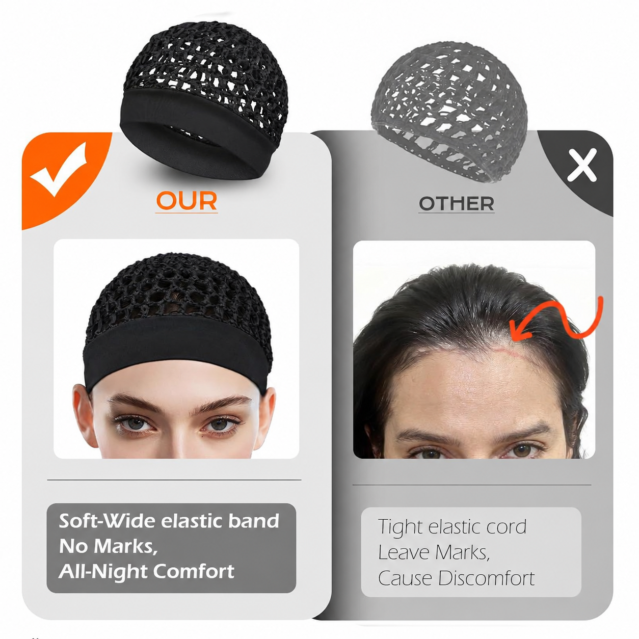 Axorvin 3-Piece Stretchy Wide-Edge Sleep Bonnet Set – Soft Hair Protection Caps for Nighttime Hair Care
