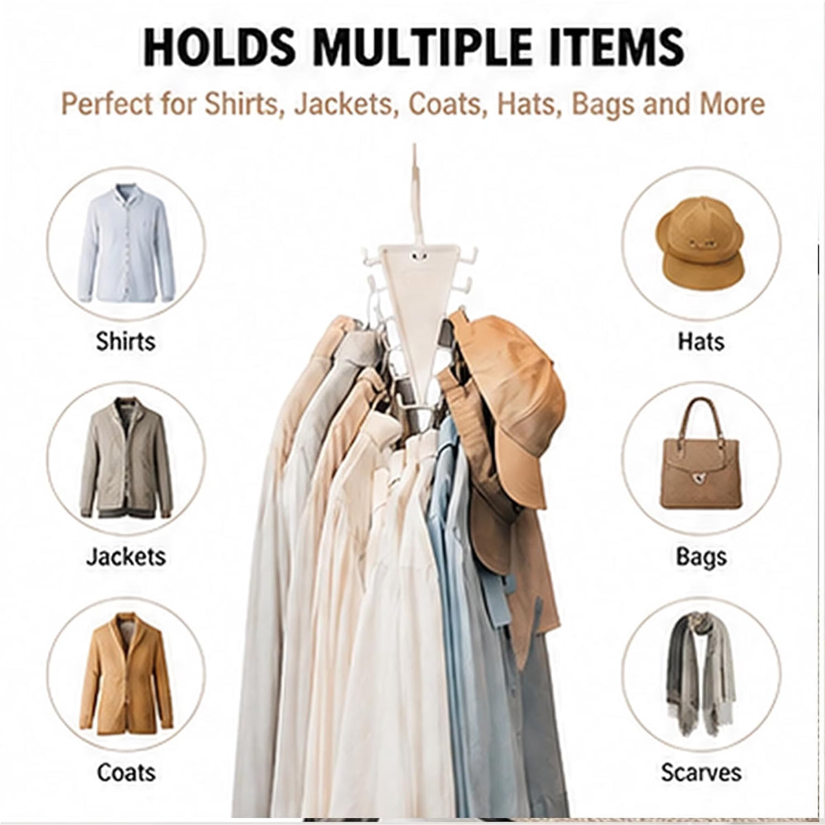 Organizer used for clothes, hats, bags and scarves