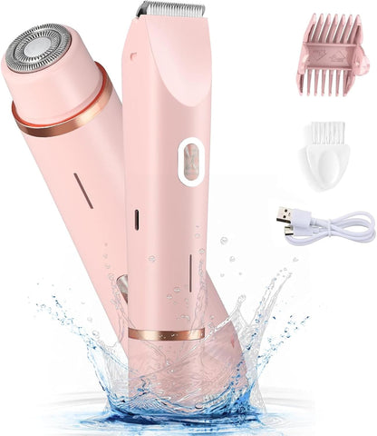 🔥Limited Time 49% Off🔥Bikini Trimmer for Women, Electric Shaver and Razor Rechargeable 2-in-1 Body and Facial Epilator