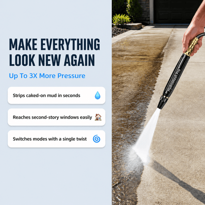 HydroWash Pro hose nozzle used for driveway and patio cleaning